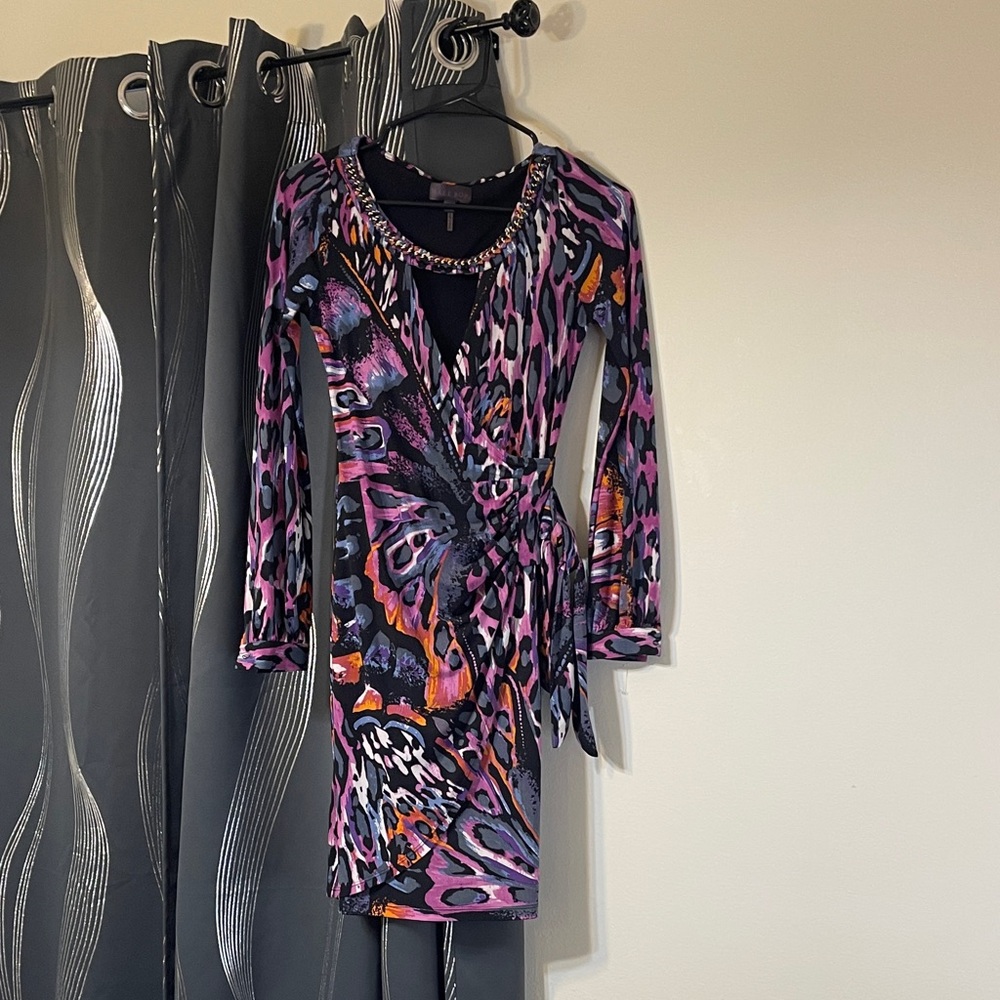 Hale Bob Multicolor Long Sleeve Dress